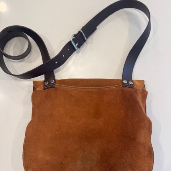 Prune Suede Crossbody Bag - Picture 3 of 7